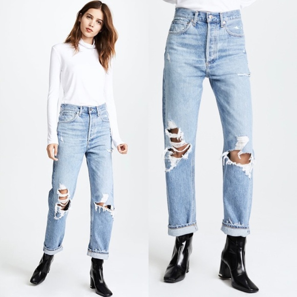 AGOLDE 90’s High Rise Loose Fit Fall Out 24 25 NWT